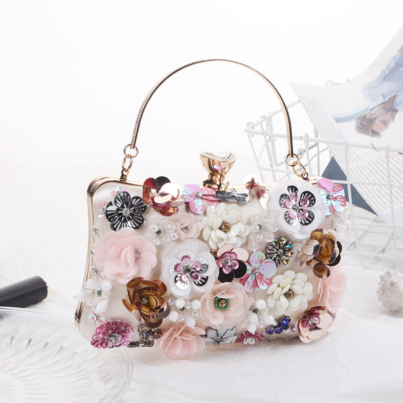 Women's Handmade Flower Dinner Party Clutch Bride Evening Bags