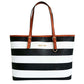 Women's Navy Style Bold Stripes Cross Pattern Leather Shoulder Bags