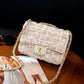 Plaid Colored Wool Classic Style Diamond Chain Crossbody Bags