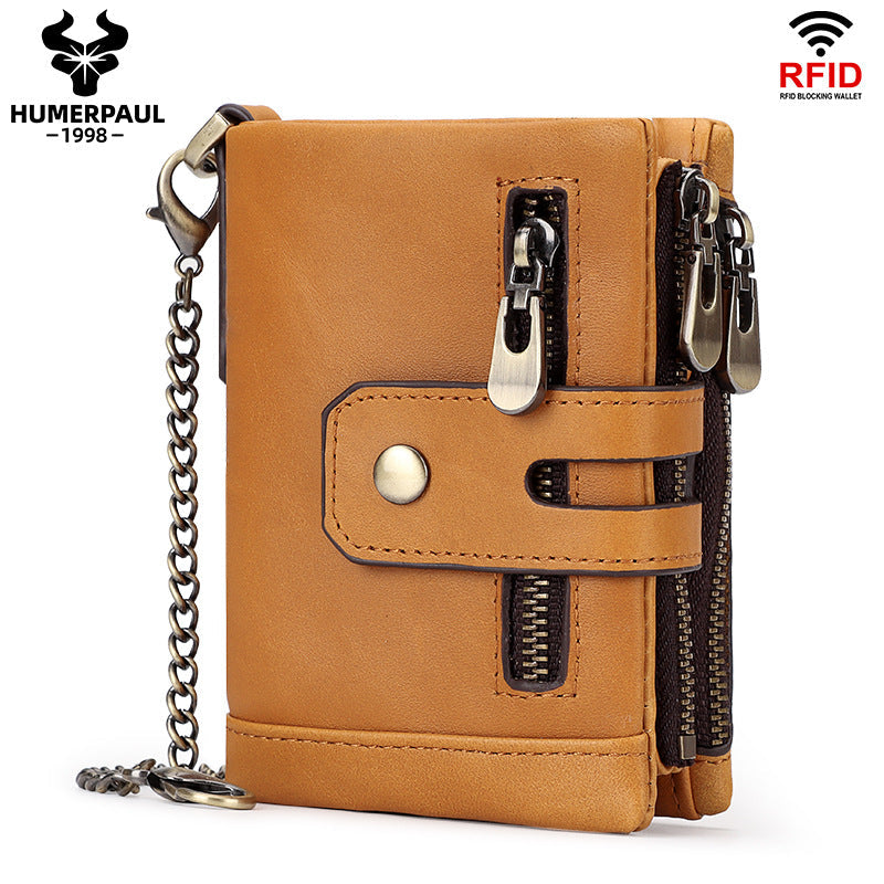 Short Leather First Layer Cowhide Usd Men's Wallets