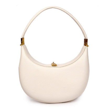 Women's Super Popular White Medium-sized Monthly Curved Armpit Bags