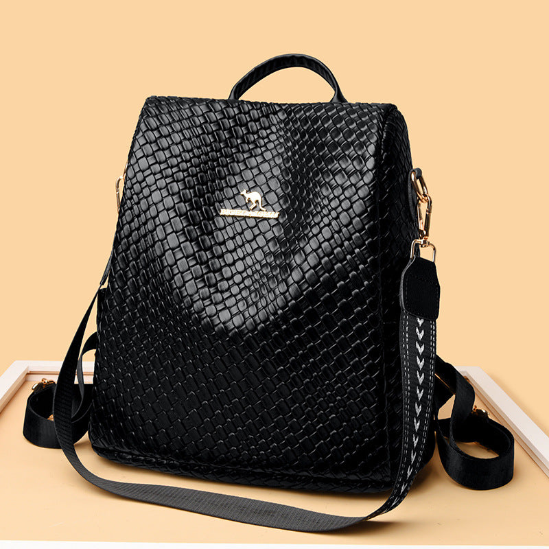 Pretty Popular Woven Leather Cheap Selling Backpacks