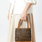 Women's Fashion With Wooden Beads Decoration Hand-woven Handbags