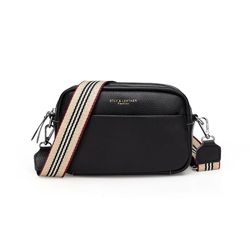 Women's Genuine Leather First Layer Cow Wide Strap Shoulder Bags