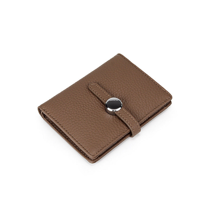 Women's First Layer Cowhide Short Trendy Genuine Ladies Wallets