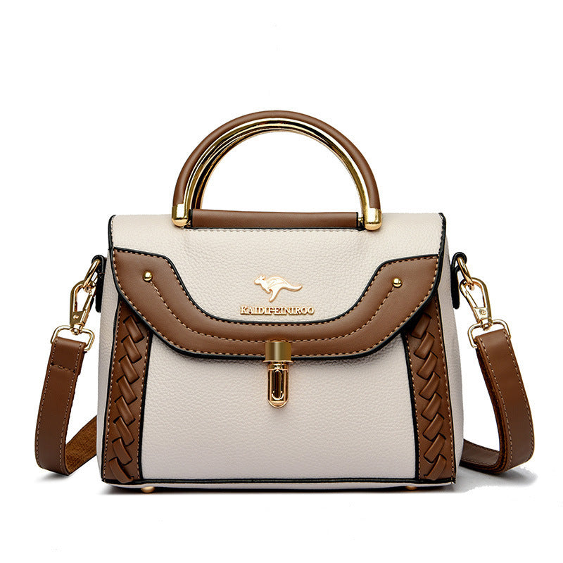 Women's Beautiful Classy Woven Contrast Color Shoulder Bags