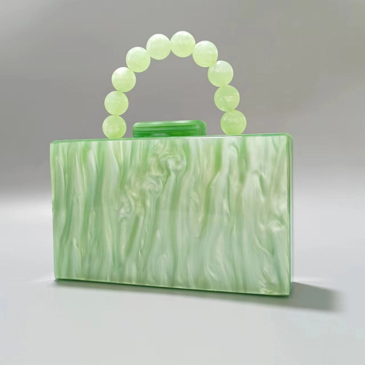 Women's Elegant Pearlescent Acrylic Beaded Wrist Hand-held Evening Bags