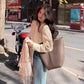 Niche Portable Underarm Cowhide Large Capacity Bucket Bags