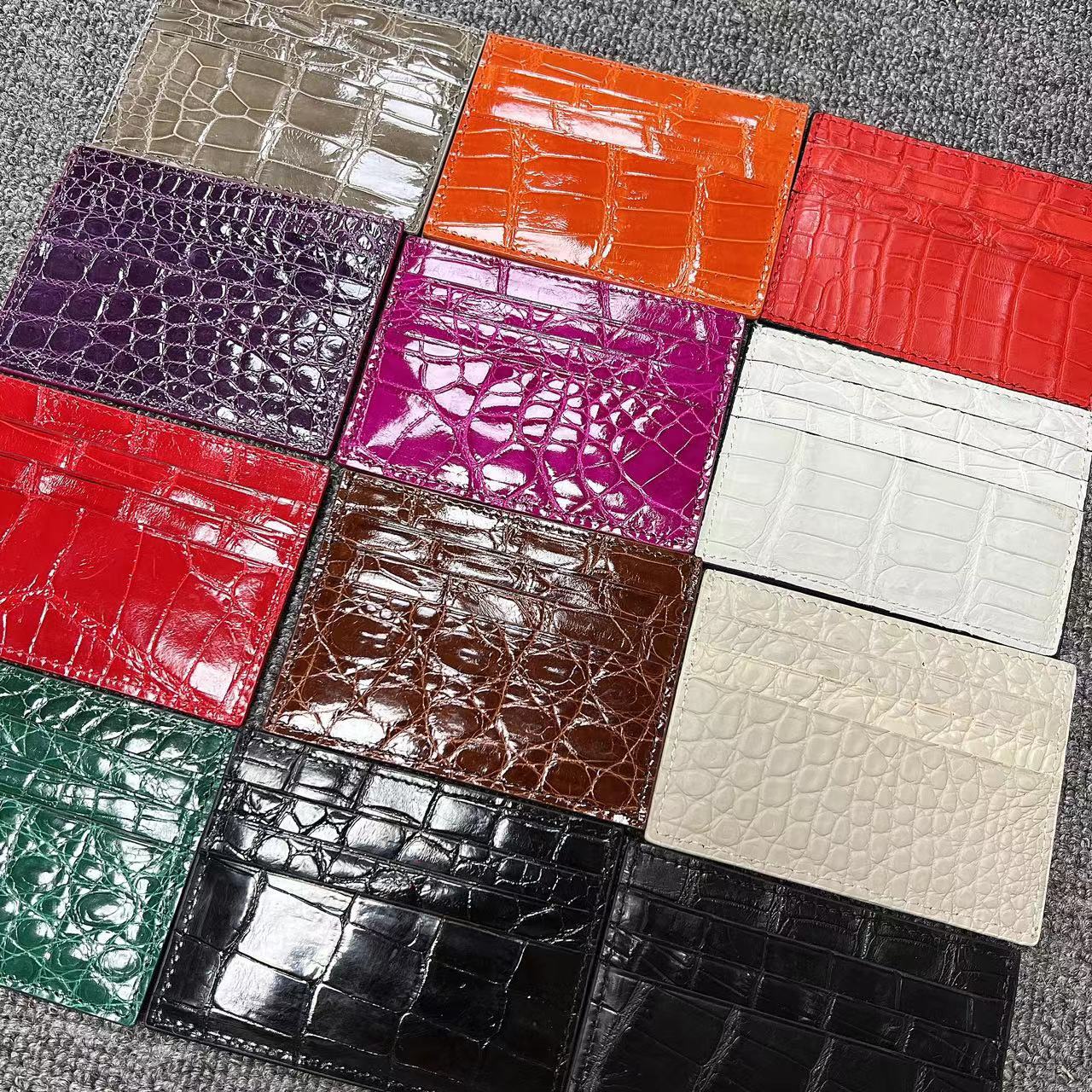 Women's & Men's & Crocodile Leather Fashion Multiple Slots Card Holder