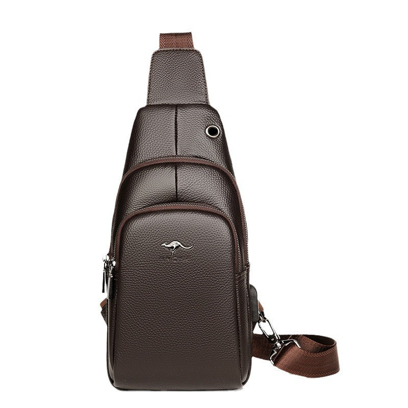 Men's Genuine Leather Fashion Multifunctional Waterproof Hard-wearing Men's Shoulder Bags