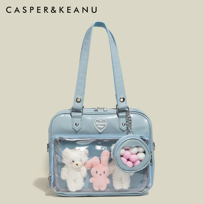 Large Capacity Daily Portable Cartoon Transparent Shoulder Bags