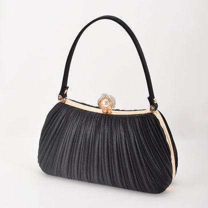 Women's Dinner Pleated Solid Color Simple Fashion Evening Bags