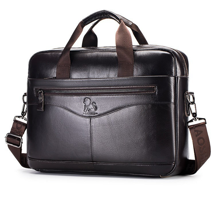 Men's Large Capacity Genuine Retro Top Layer Men's Briefcases