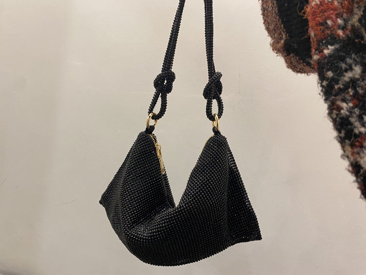 Attractive Women's Rhinestone Underarm Pink Clutch Shoulder Bags
