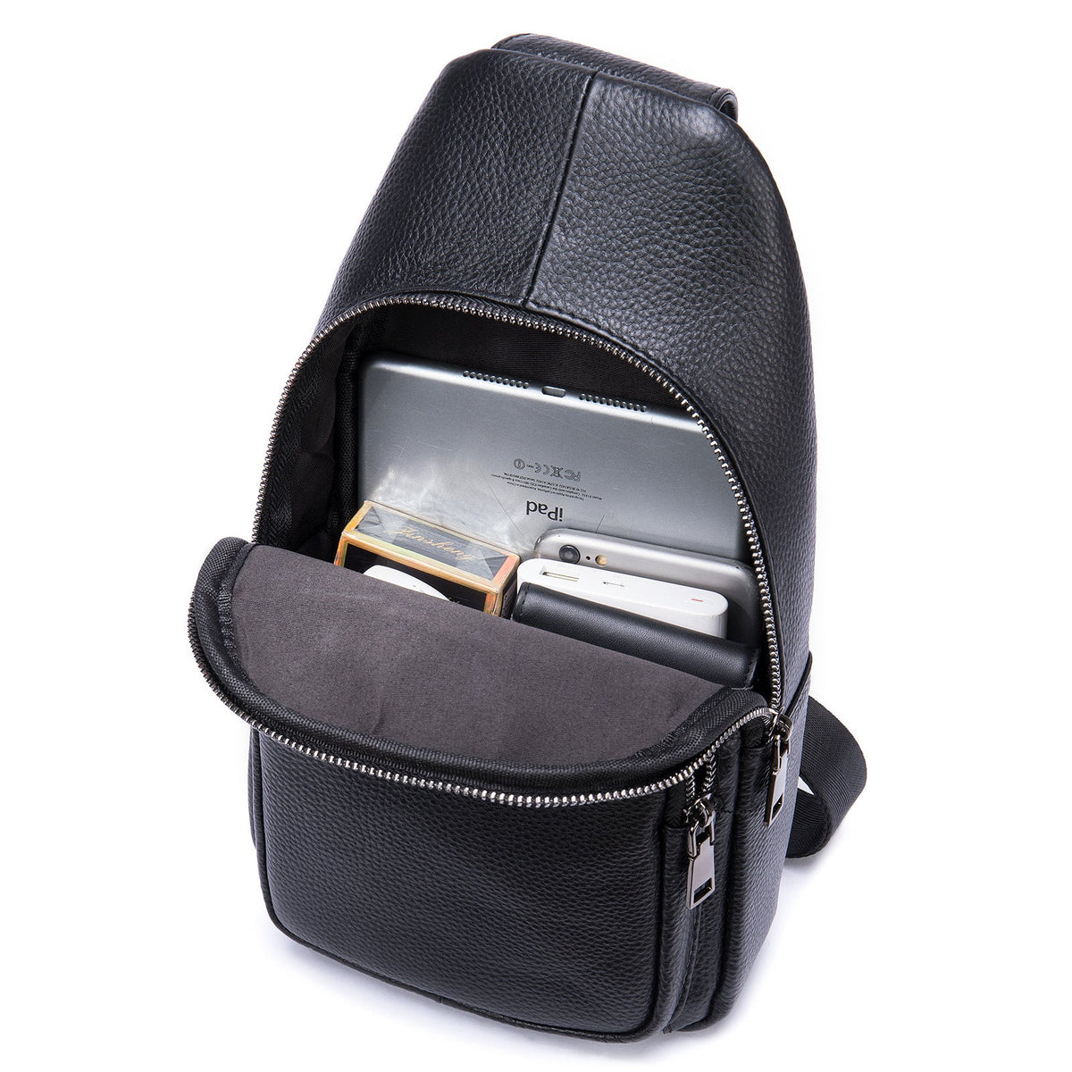 Men's Leather First Layer Trendy Large Capacity Men's Chest Bags