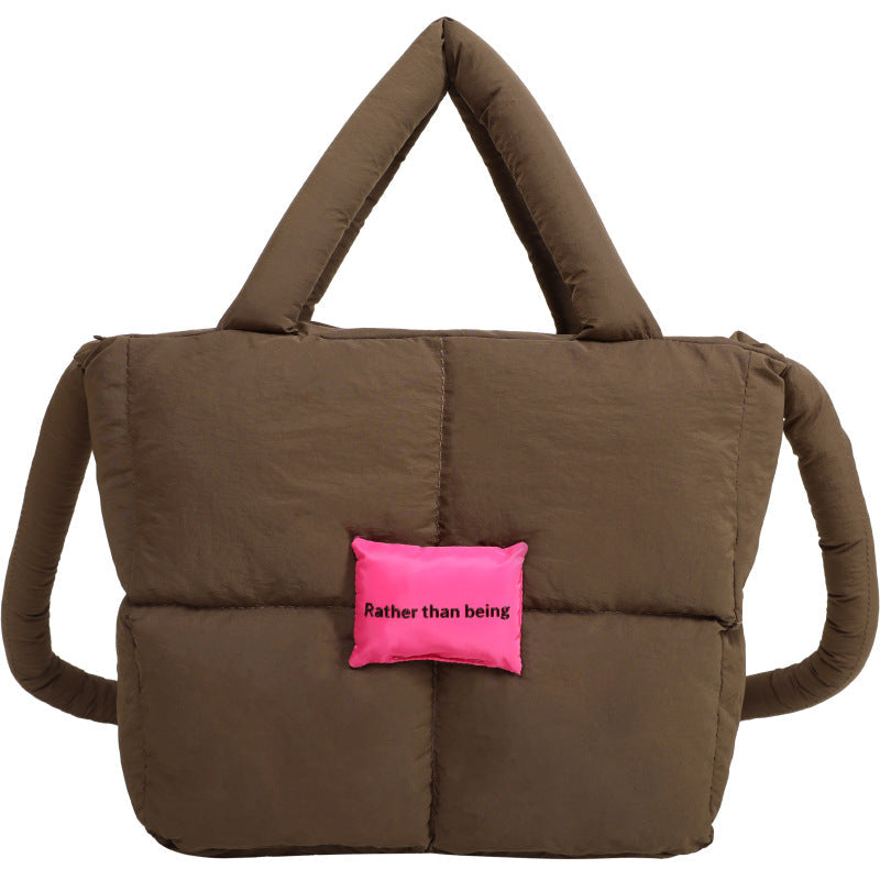 Women's Large Capacity Commuter Quilted Down Underarm Crossbody Bags