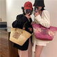 Straw Large Capacity French Hand-woven Holiday Crossbody Bags