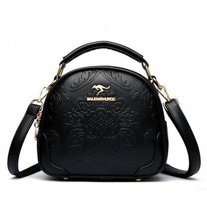 Women's Style Simple Round Ethnic Embossed Mother Crossbody Bags