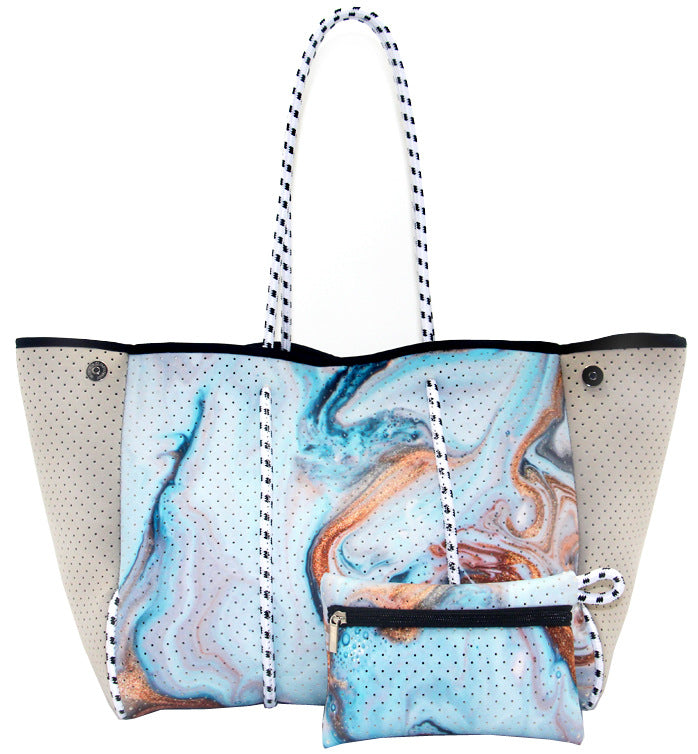 Leopard Print Printed Black Portable Beach Shoulder Bags