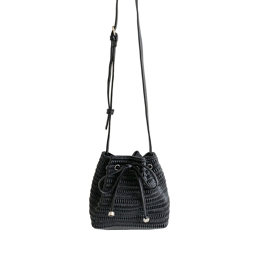 Women's Drawstring Ruffle Bow Fashion Soft Leather Crossbody Bags