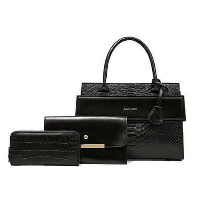 Women's Urban Simple Crocodile Pattern Embossed Portable Handbags