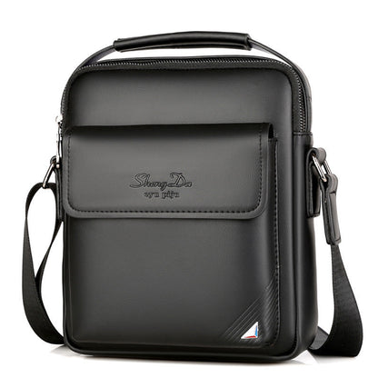 Men's Style Business Commute Leather Vertical Large Men's Shoulder Bags