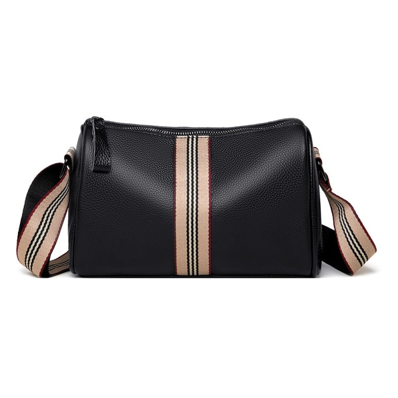Women's Leather Fashion Litchi Pattern Contrast Color Shoulder Bags