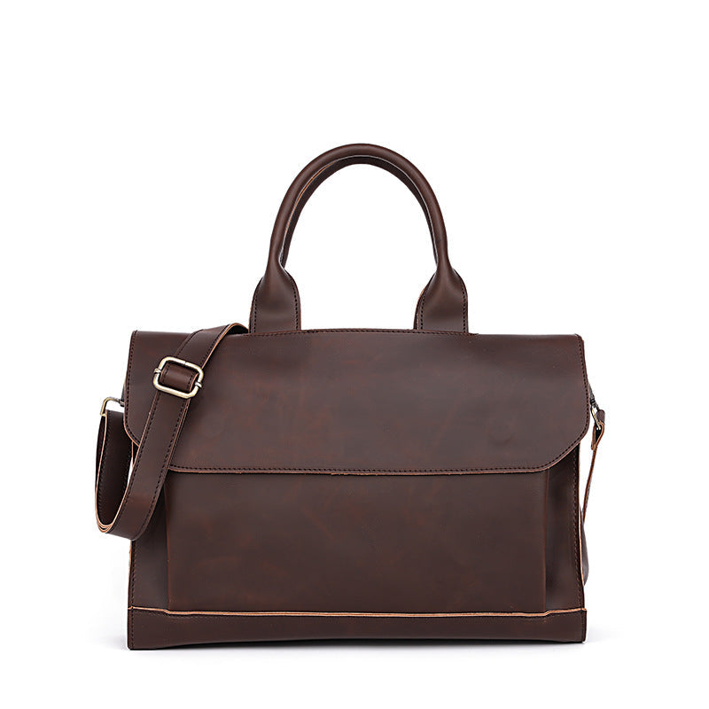 Men's Korean Retro Trendy Crazy Horse Leather Men's Briefcases