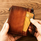 Layer Cowhide Rub Color Driving License Coin Purses