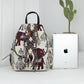 Layer Zipper Elephant Cotton Linen Retro Backpacks