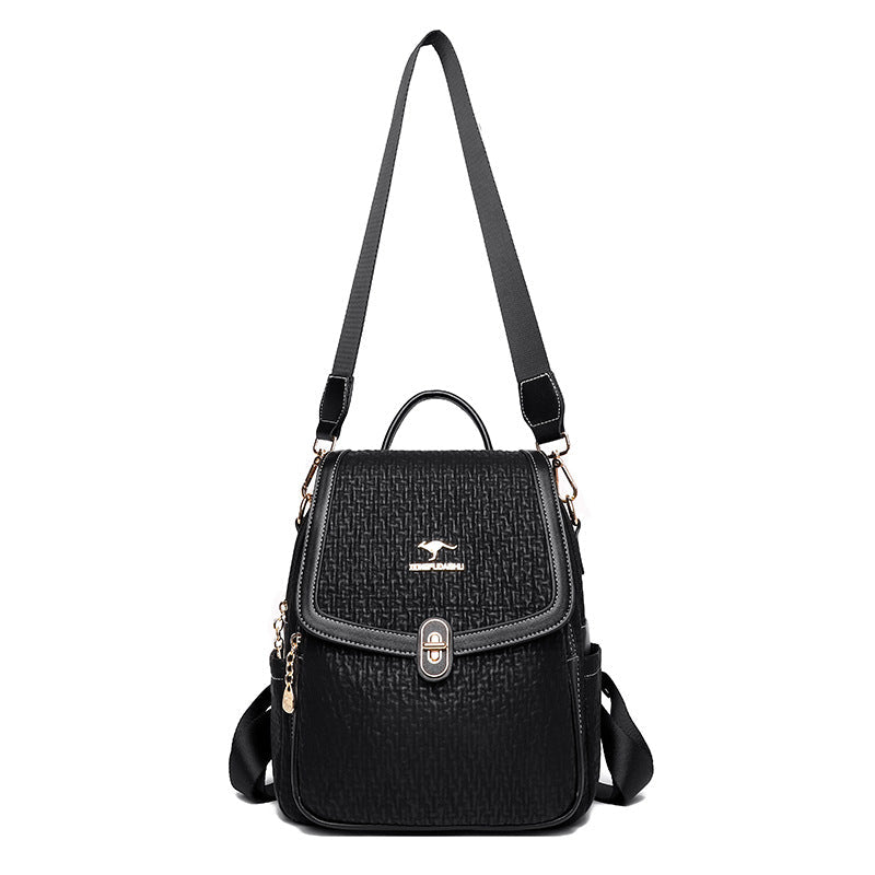Female Versatile Large Capacity Soft Leather Backpacks