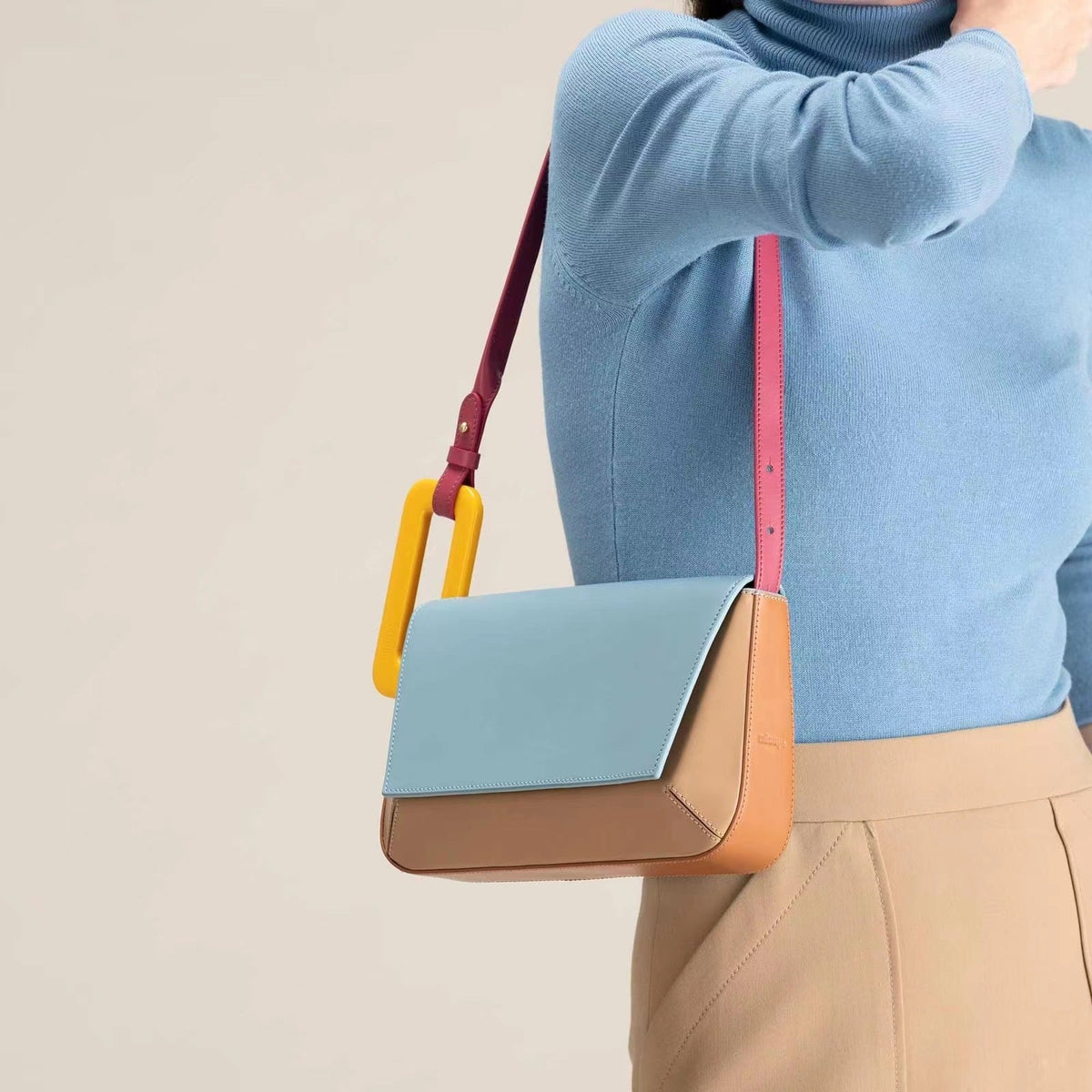 Women's Female Design Fashion Simple Trend Underarm Stitching Shoulder Bags