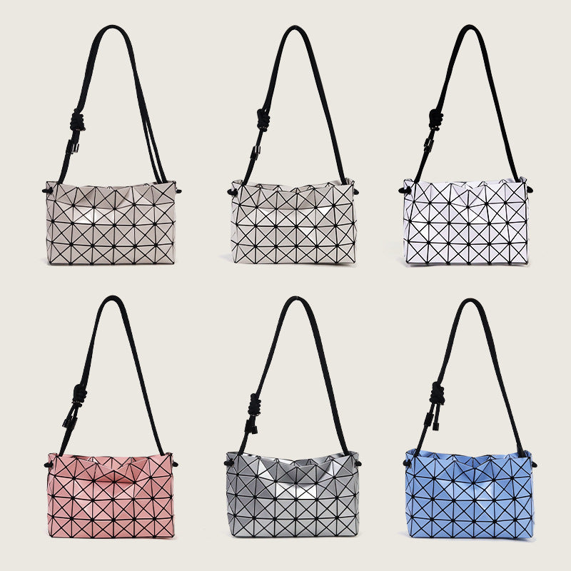 Women's High Quality Rhombus Geometric Underarm Drawstring Bags