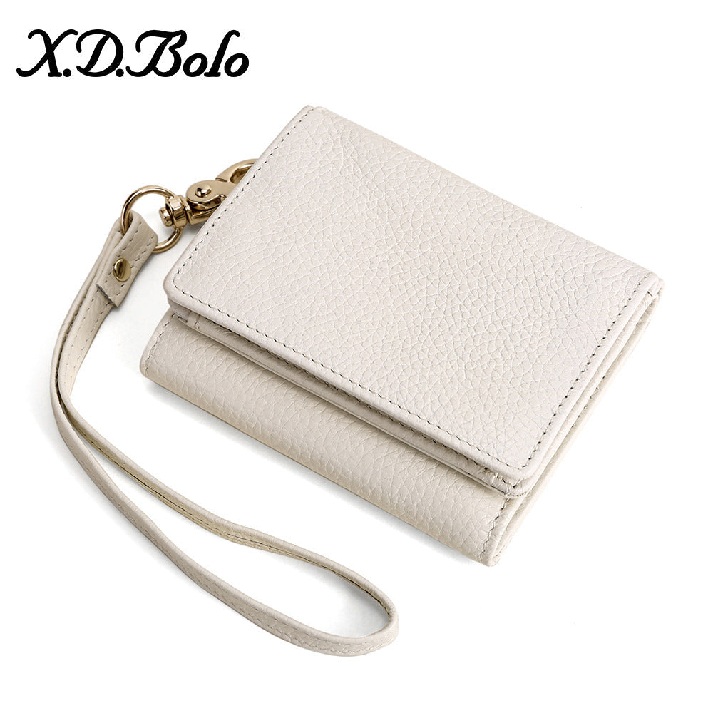Women's Attractive Short First Layer Cowhide Ladies Wallets