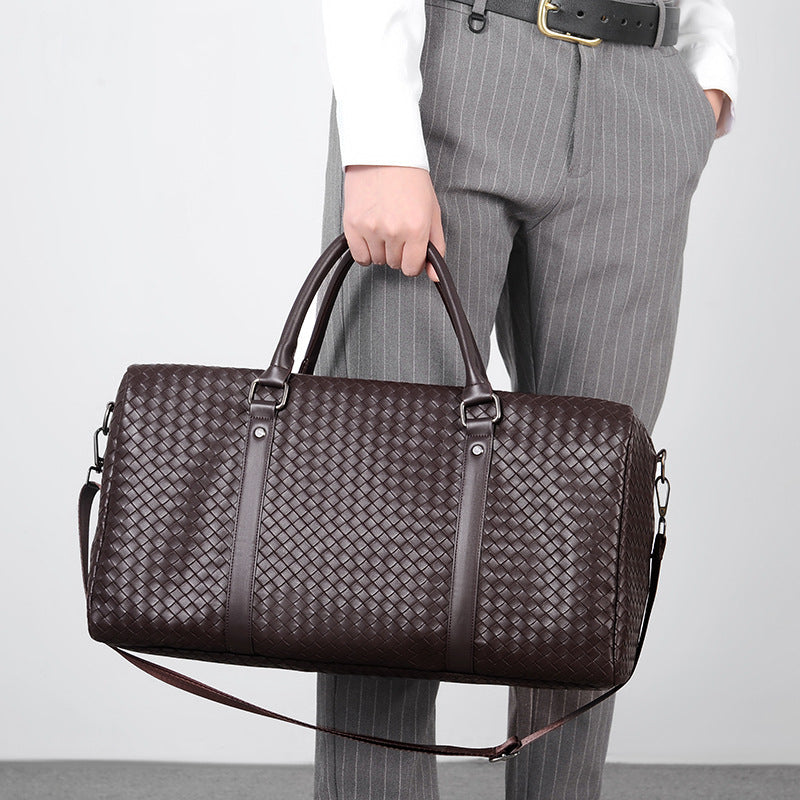 Fashion Leather Braided Korean Style Large Travel Bags