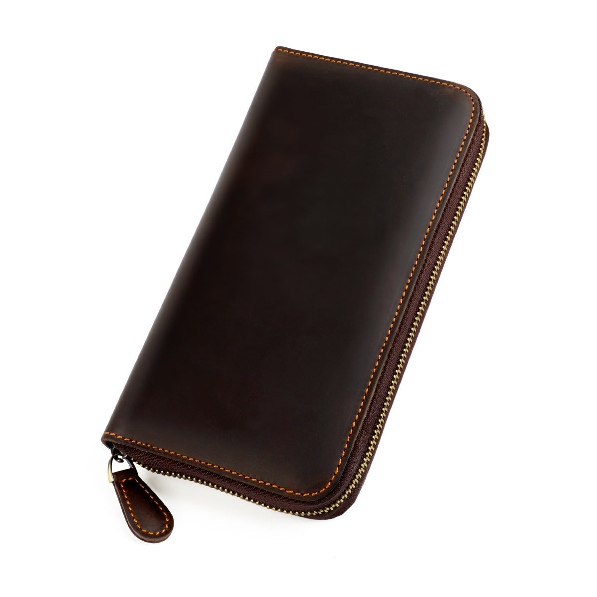 Women's & Men's & Retro Crazy Horse Leather Expanding Genuine Card Holder