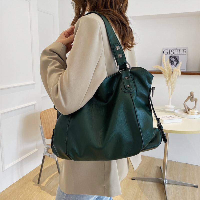 Women's Fashion Fashionable Large Simple Capacity Canvas Korean Style Commute Shoulder Bags