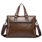 Men's Leather Horizontal Large Capacity Business Document Bags