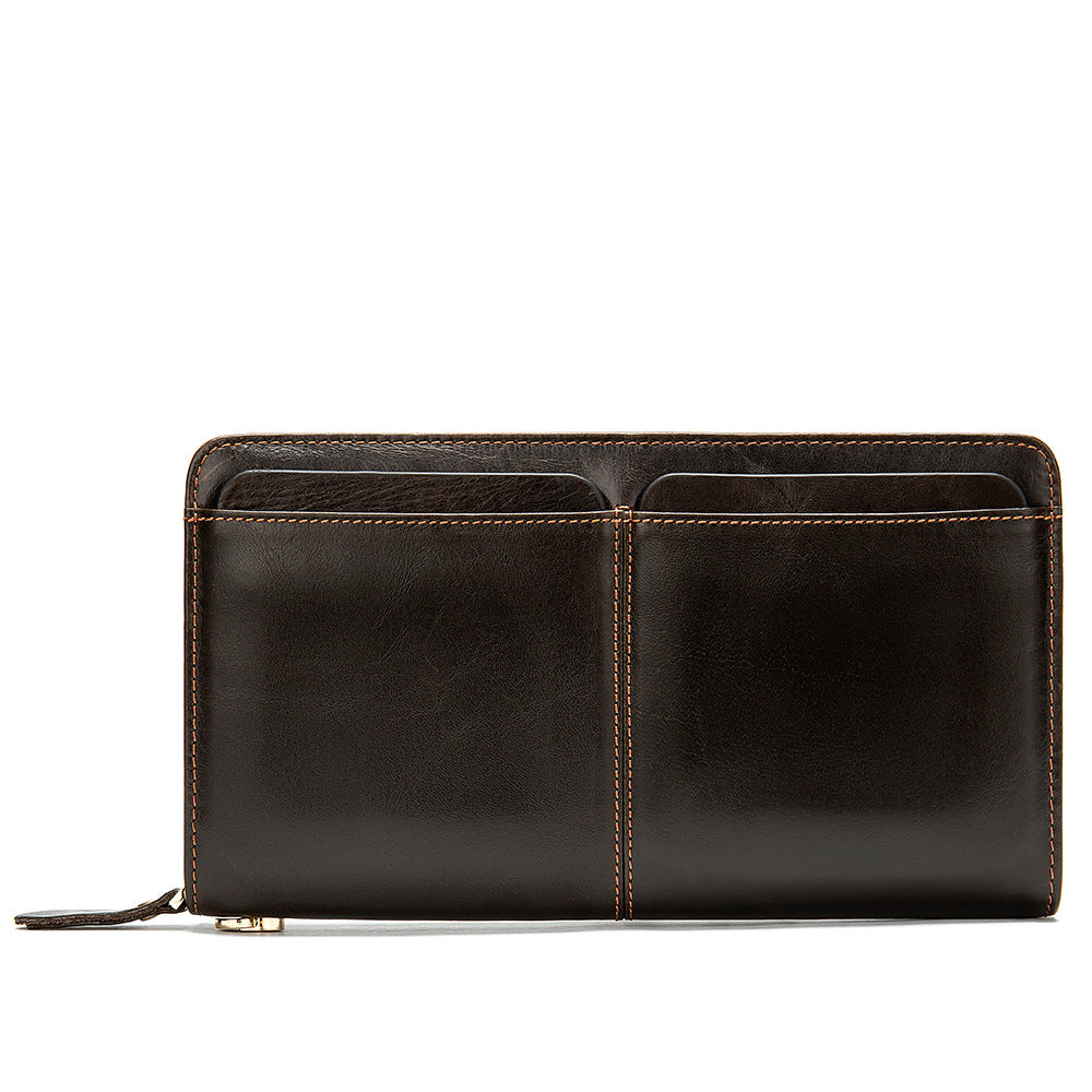 Men's Leather Long Large Capacity Multiple Slots First Men's Wallets