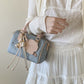 Women's Trendy Platinum Blue Sea Area Pillow Shoulder Bags