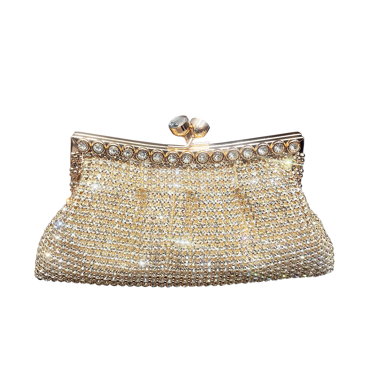 Women's Shiny Rhinestone Handmade Clutch Chain Clip Evening Bags