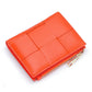 Women's Short Sheepskin Woven Fashion Folding Multifunctional Ladies Wallets