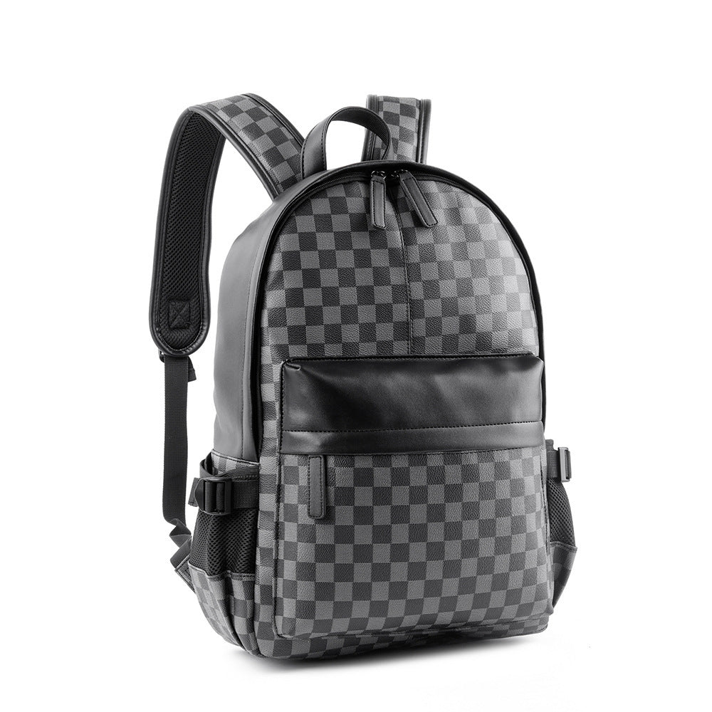 Men's Business Trends Checked Commuter Computer Large Backpacks