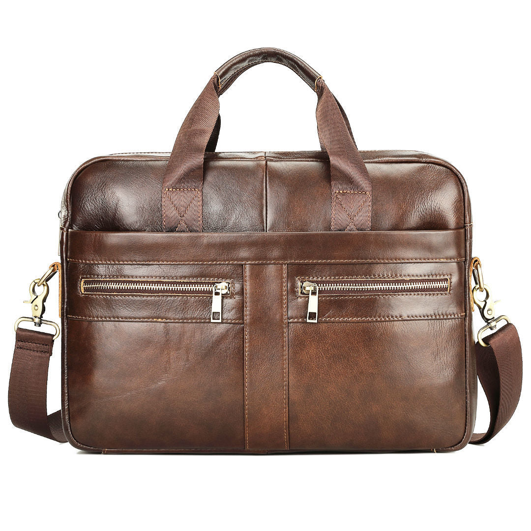 Men's First Layer Cowhide Business Portable Notebook Laptop Bags