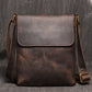 Men's Retro Crazy Horse Leather Simple Large Shoulder Bags