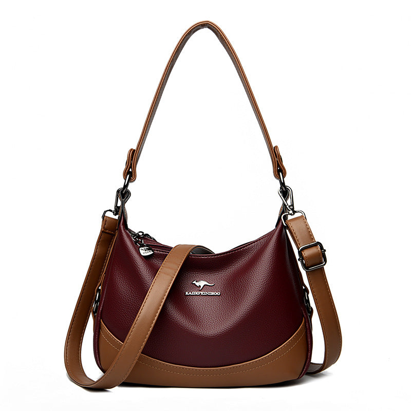 Women's Fashion Classy Mom Female Contrast Color Shoulder Bags