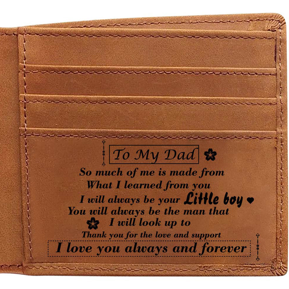 Men's Retro Crazy Horse Leather Genuine Laser Men's Wallets