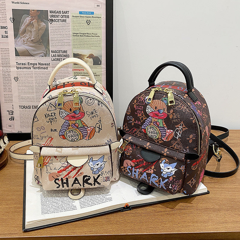 Women's Korean Fashionable Stylish Cute Bear Trendy Backpacks
