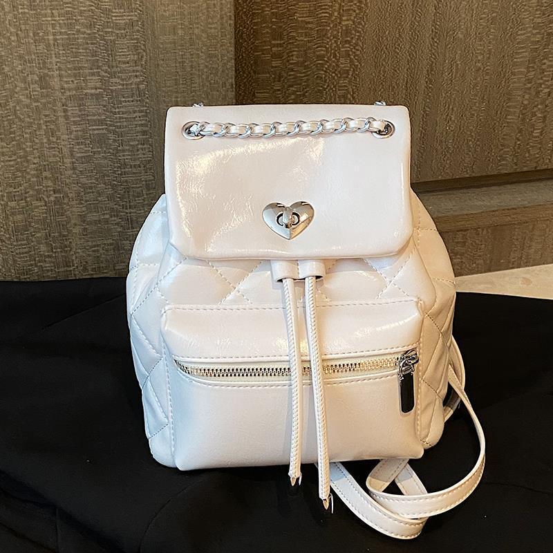 Women's Diamond Check Chain Fashion Portable Texture Backpacks