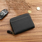 Men's Crazy Horse First Layer Cowhide Short Leather Zipper Simple Ladies Wallets